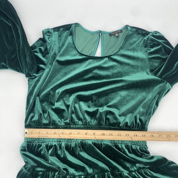 City Triangles Womens Size XXL Green Velvet Long Sleeve Tiered Dress WORN ONCE - Picture 9 of 12